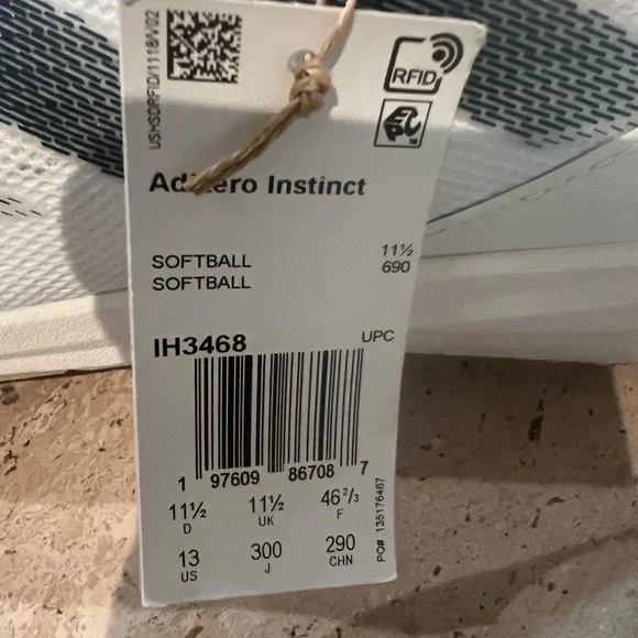 Adidas Adizero Instinct IH3468 Women's 13 Softball Sneaker White/Navy Blue